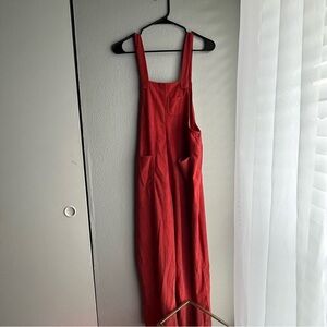 Red Sleeveless Jumpsuit